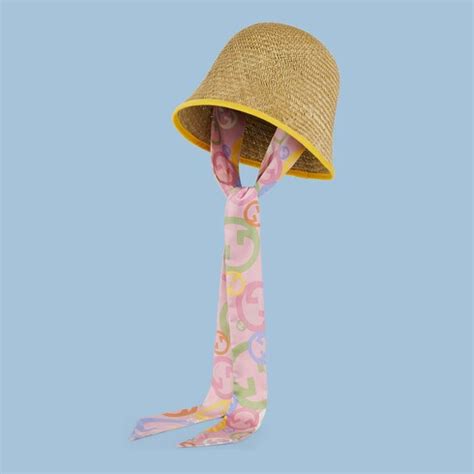 chapeau cloche gucci|Chapeau cloche en paille avec ruban .